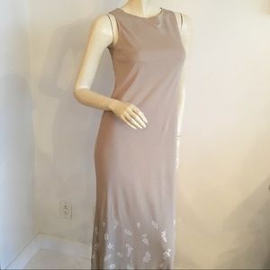 Josephine Chaus Petite sleeveless nude long dress